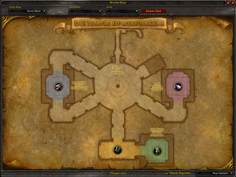 Map of Where to farm cloth at Sunken Temple for Runecloth
